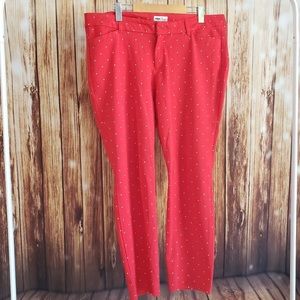 Old Navy Red Pixie Skinny Pants Jeans 16 Plus Size